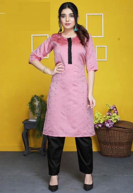 Queen 01 Fancy Daily Casual Wear Silk Kurti With Bottom Collection